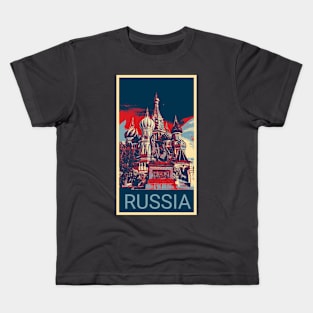 Moscow Russia in Shepard Fairey style design Kids T-Shirt